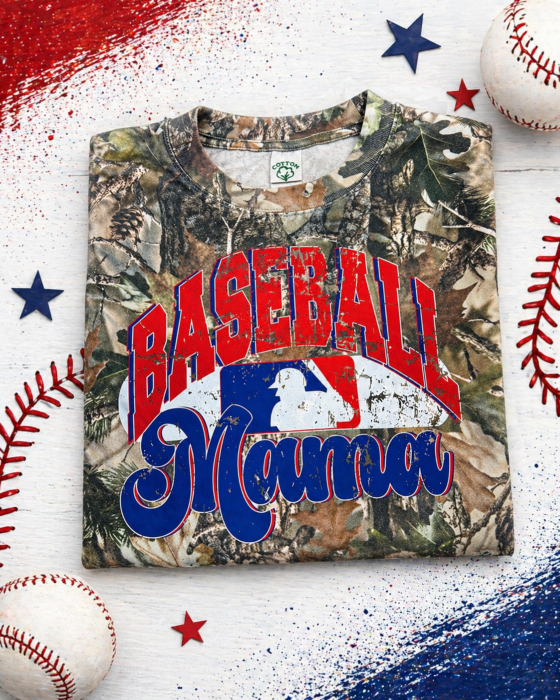 Camo Baseball Mama/Dad T-shirt