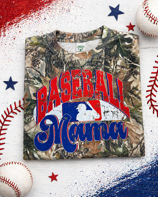 Camo Baseball Mama/Dad T-shirt